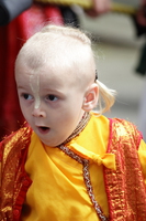 cute little monk shouting 