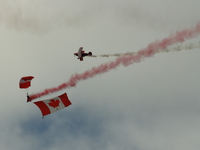 canadian royal air force skyhawk and canadian flag Abbotsford, British Columbia, Canada, North America