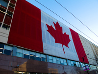 giant canadian flag Vancouver, British Columbia, Canada, North America