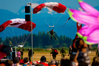 parachuting before mount baker Abbotsdord, British Columbia, Canada, North America