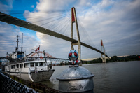 karman and the bridge New Westminster,  British Columbia,  Canada, North America