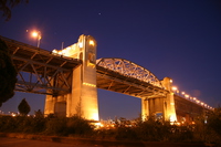 burrard bridge at night 