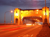 burrard bridge at night 