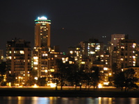 landmark hotel at night 