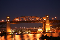 burrard bridge at night 