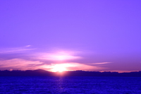 sunset with purple sky 