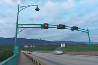 Lion Gate Bridge Twlight Vancouver,  British Columbia,  Canada, North America