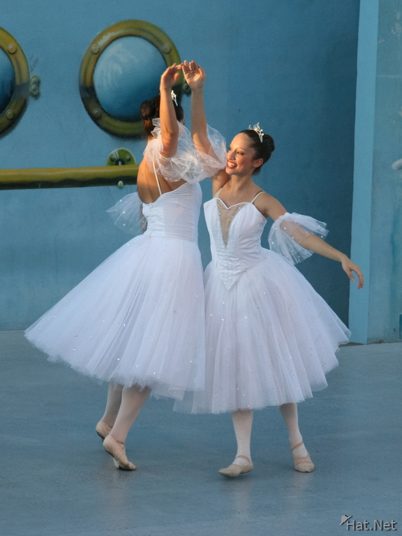 two ballet dancers in white dress