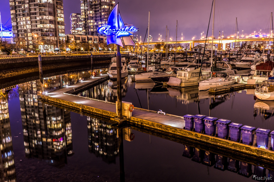 cambie yatcht club at night