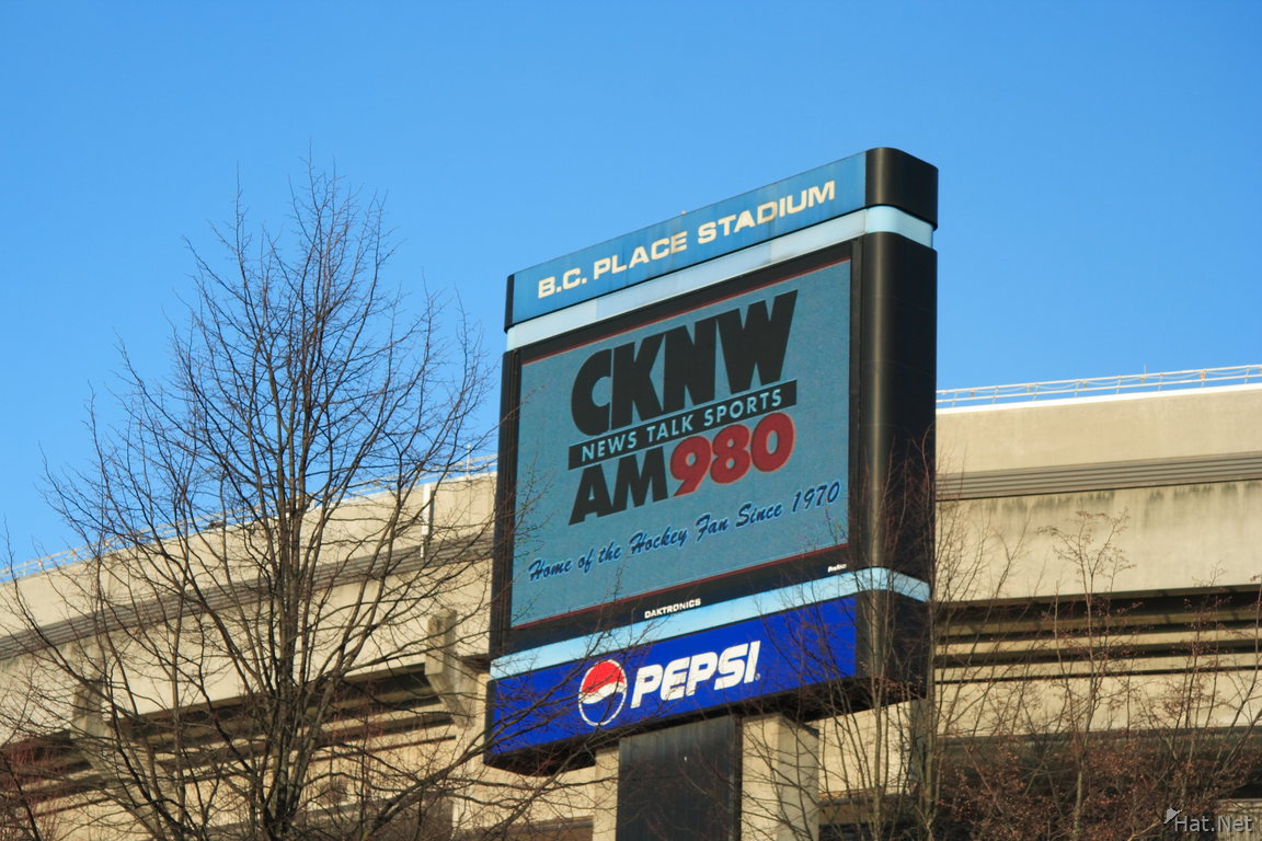 cknw ad in front of deflated bc place