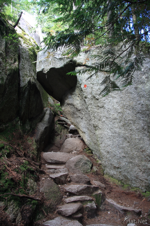 steps through the rocks