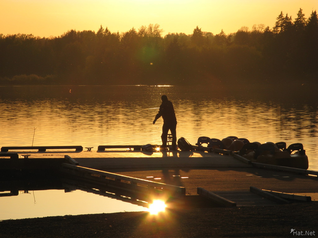 view--sunset fishing in deer lake